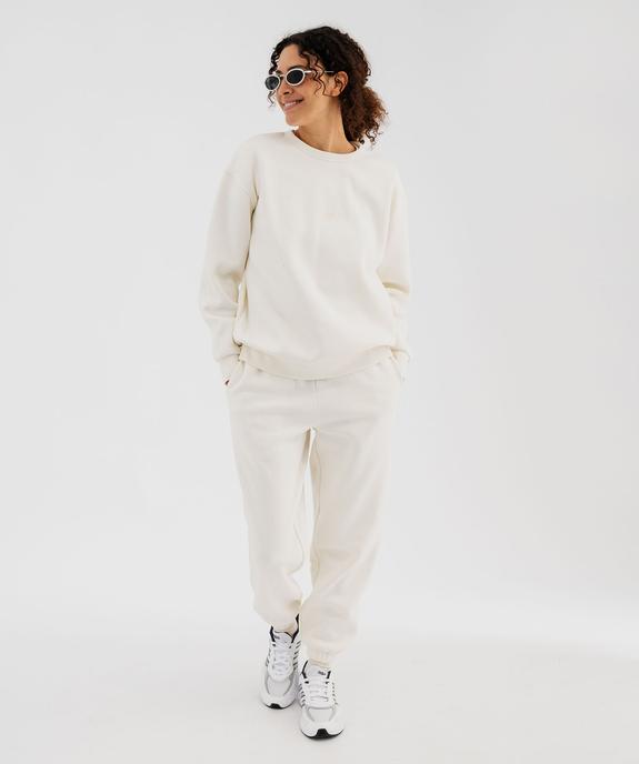 Sweat à col rond en molleton uni femme vue1 - GEMO 4G FEMME - GEMO