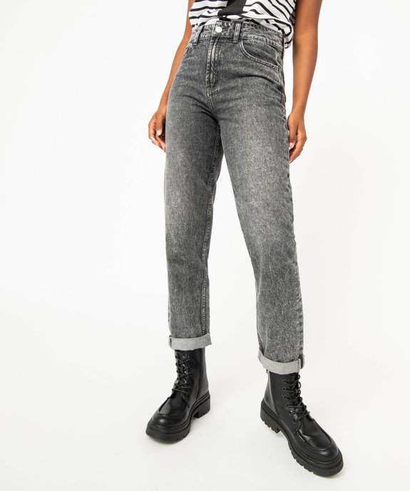 Jean large taille haute coloris délavé femme vue1 - GEMO(FEMME PAP) - GEMO