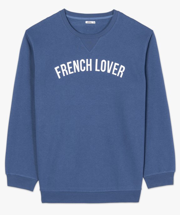 Sweat homme grande taille avec message contrastant vue4 - GEMO 4G HOMME - GEMO