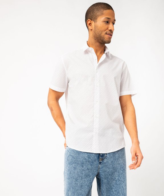 Chemise manches courtes coupe regular a motifs homme imprime GEMO