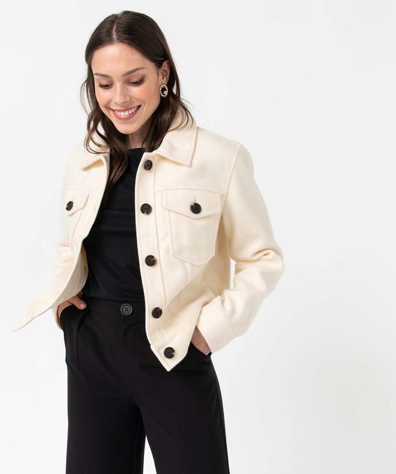 Blouson femme avec larges poches poitrine vue2 - GEMO(FEMME PAP) - GEMO