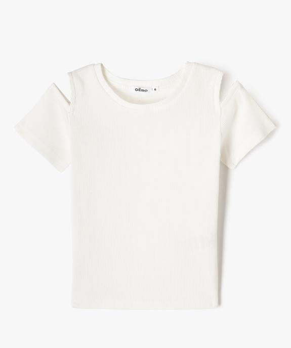 Tee-shirt à manches courtes avec épaules dénudées fille - GEMO (ENFANT) Tee-shirt à manches courtes avec épaules dénudées fille vue1 - GEMO (ENFANT) - GEMO