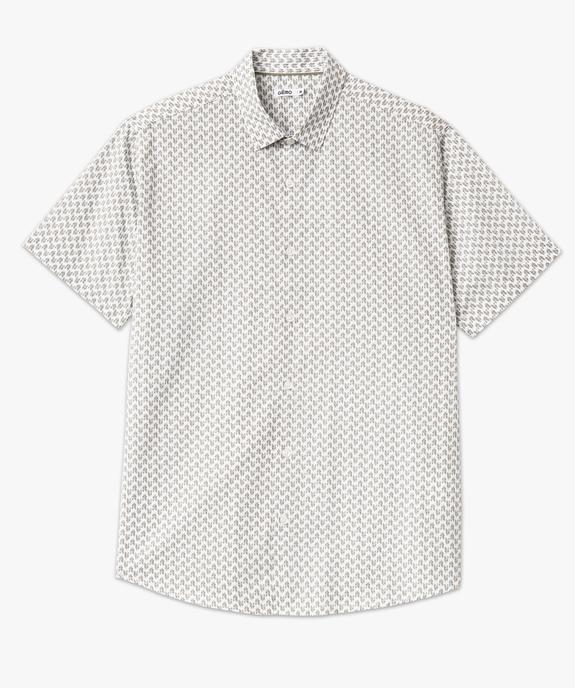Chemise droite à manches courtes imprimée homme vue4 - GEMO (HOMME) - GEMO