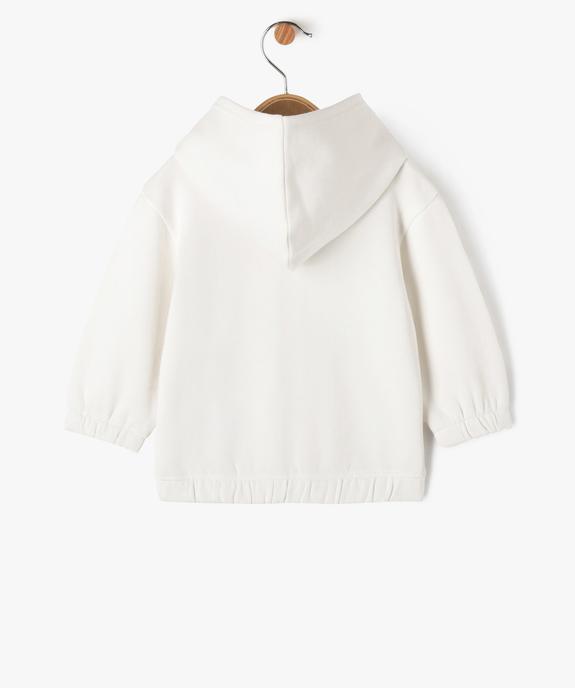 Sweat zippé à capuche intérieur molletonné bébé fille vue4 - GEMO 4G BEBE - GEMO