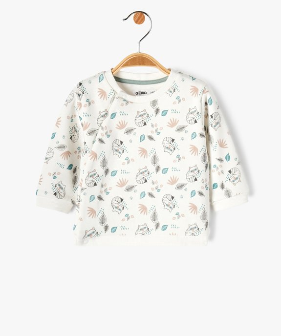 Sweat brassière en molleton ouverture devant bébé vue1 - GEMO(BB COUCHE) - GEMO