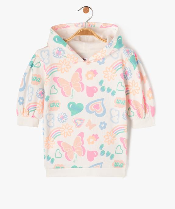 Robe sweat en maille douillette imprimée bébé fille  vue1 - GEMO 4G BEBE - GEMO