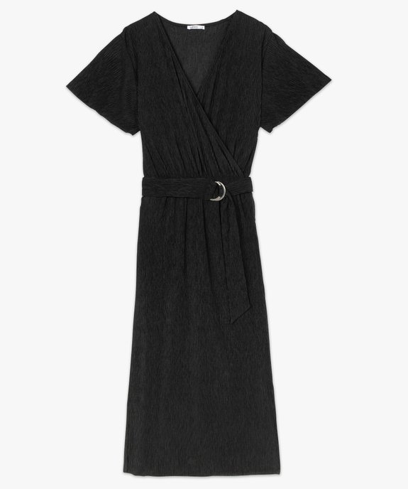 Robe femme portefeuille à manches courtes vue4 - GEMO(FEMME PAP) - GEMO