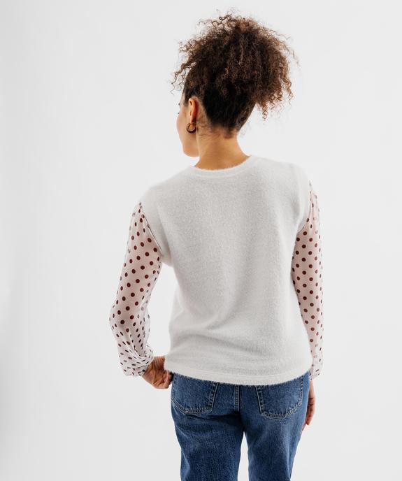 Pull col rond bi-matière femme vue3 - GEMO(FEMME PAP) - GEMO