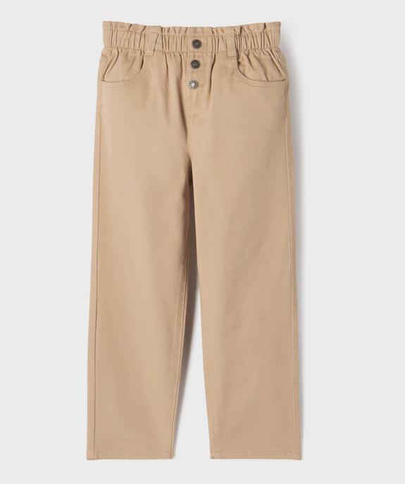 Pantalon denim coloré coupe slouchy à taille ajustable fille vue4 - GEMO (ENFANT) - GEMO