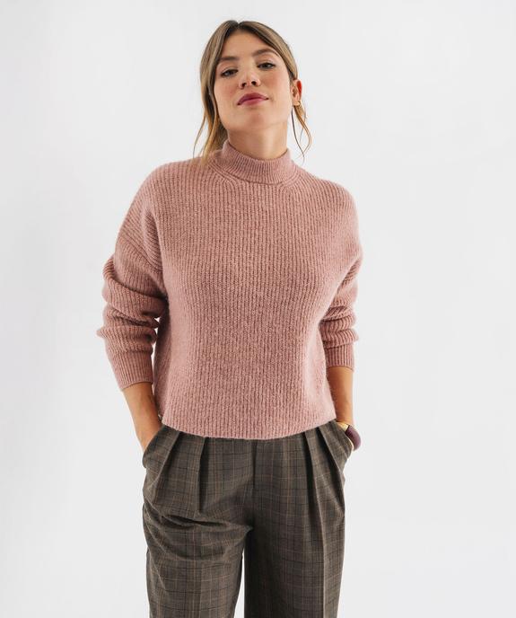 Pull oversize en grosse maille femme vue2 - GEMO 4G FEMME - GEMO