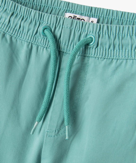 Bermuda garçon en twill avec taille élastique vue3 - GEMO 4G GARCON - GEMO