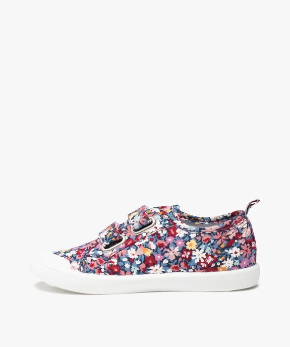 Baskets fille en toile imprimée fleurs fermeture scratch vue3 - GEMO (ENFANT) - GEMO