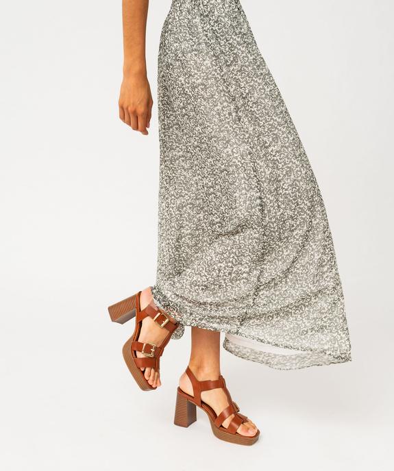 Jupe longue en voile fleuri femme vue6 - GEMO(FEMME PAP) - GEMO