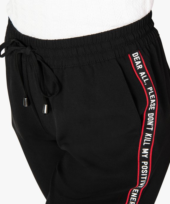 Pantalon femme avec bandes imprimées sur les côtés vue2 - FOLLOW ME - GEMO