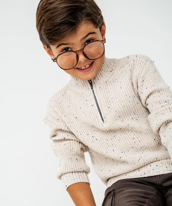 Pull en maille côtelée avec col montant zippé garçon - GEMO (ENFANT) Pull en maille côtelée avec col montant zippé garçon vue6 - GEMO (ENFANT) - GEMO