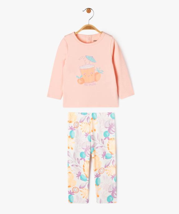 Pyjama 2 pièces avec motifs exotiques bébé fille vue1 - GEMO 4G BEBE - GEMO