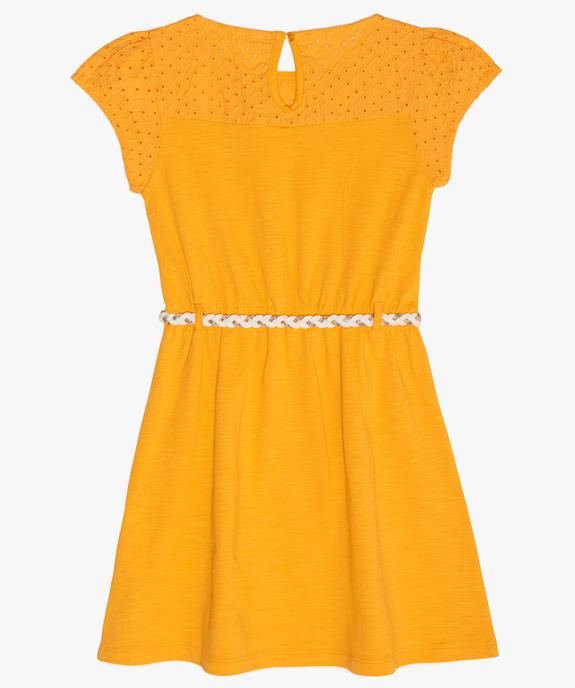 Robe fille avec haut en broderie anglaise et ceinture tressée vue3 - GEMO (ENFANT) - GEMO