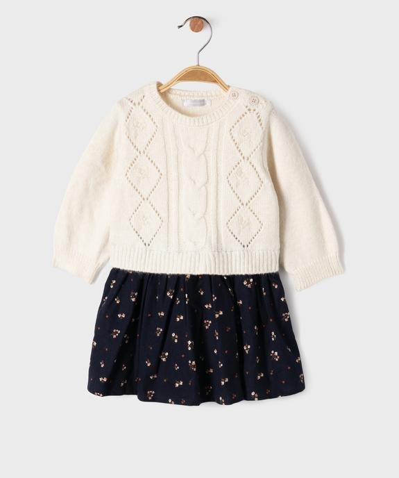 Robe effet 2 en 1 bébé fille - LuluCastagnette vue1 - LULUCASTAGNETTE - GEMO