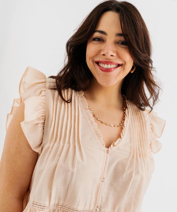 Blouse sans manches avec volants et broderies femme grande taille vue2 - GEMO (G TAILLE) - GEMO