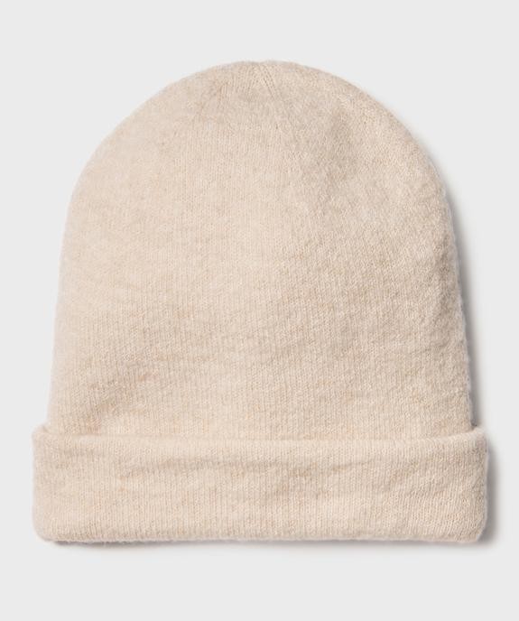 Bonnet uni à revers femme vue1 - GEMO 4G FEMME - GEMO