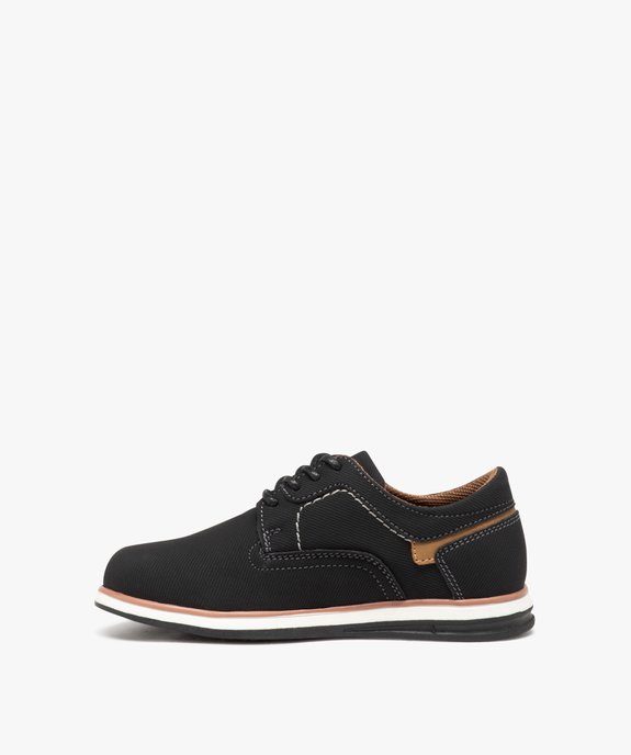 Derbies garçon unis en toile avec semelle bicolore vue3 - BUGGY - GEMO