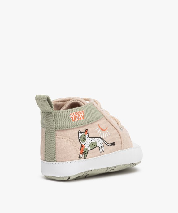 Chaussons de naissance bébé garçon à lacets vue4 - GEMO 4G BEBE - GEMO
