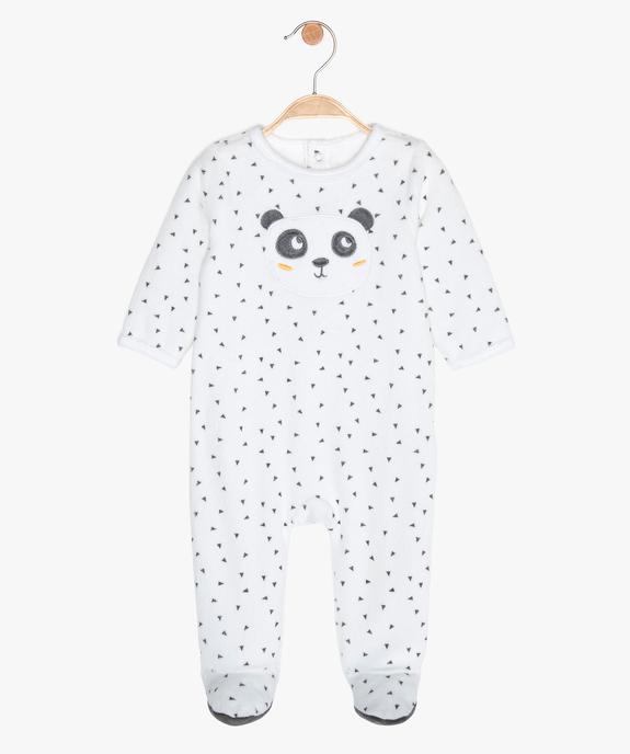 Pyjama bébé en velours imprimé en polyester recyclé vue1 - GEMO(BB COUCHE) - GEMO