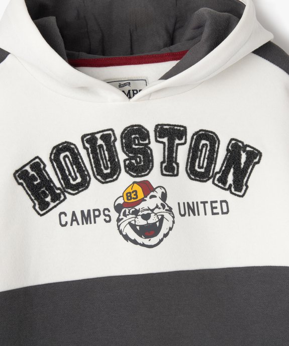 Sweat à capuche tricolore garçon - Camps United vue2 - CAMPS - GEMO