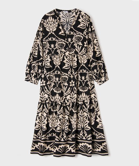 Robe à manches longues à motifs fleuris femme grande taille vue5 - GEMO 4G GT - GEMO