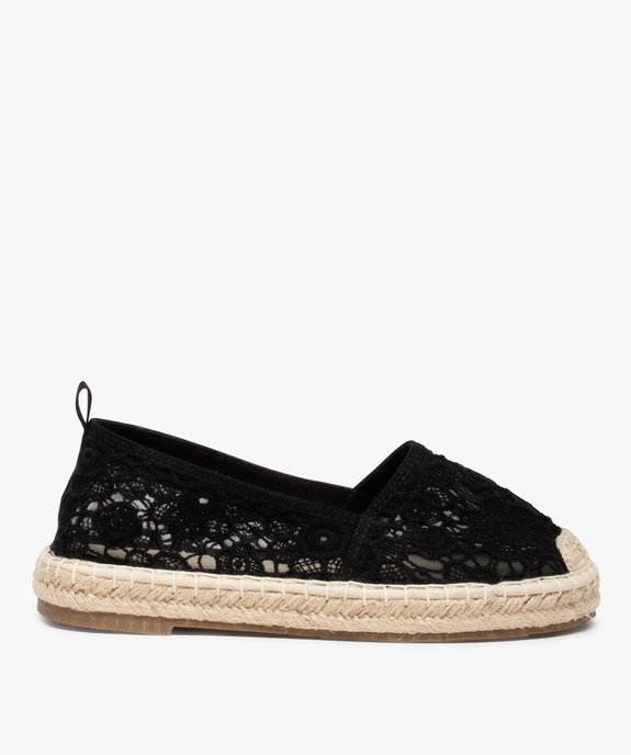 Espadrilles femme à talon plat dessus dentelle unie vue1 - GEMO(URBAIN) - GEMO