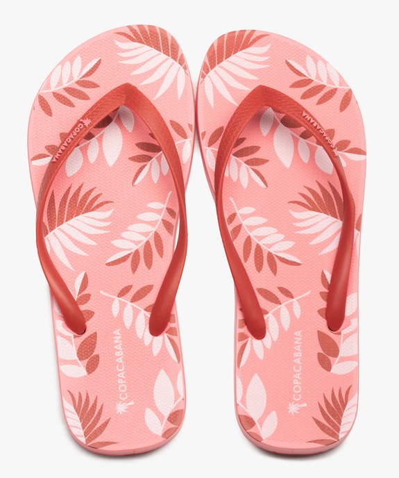 Tongs femme à semelle imprimée feuilles - Copacabana vue1 - COPACABANA - GEMO