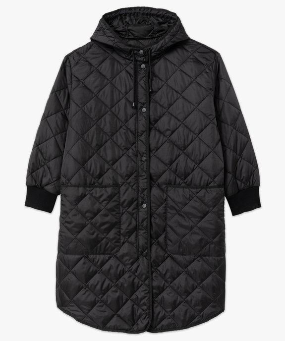 Manteau à capuche au matelassage léger femme vue4 - GEMO (G TAILLE) - GEMO