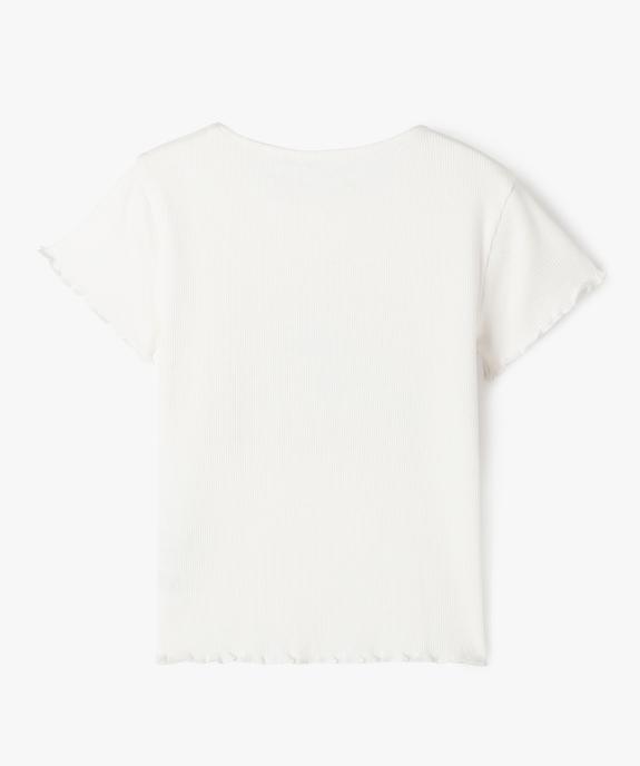Tee-shirt à manches courtes avec finitions froncées fille vue4 - GEMO (ENFANT) - GEMO