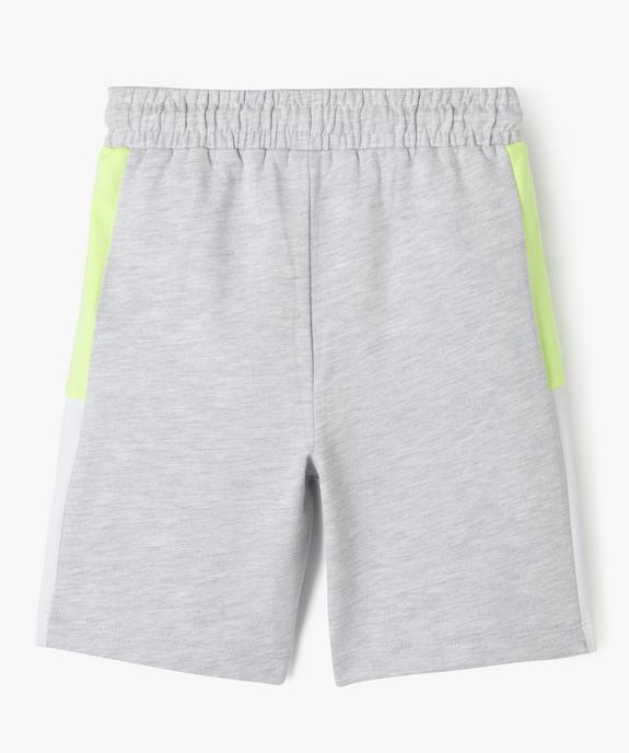 Bermuda en molleton bouclette avec poches zippées garçon vue3 - GEMO (ENFANT) - GEMO