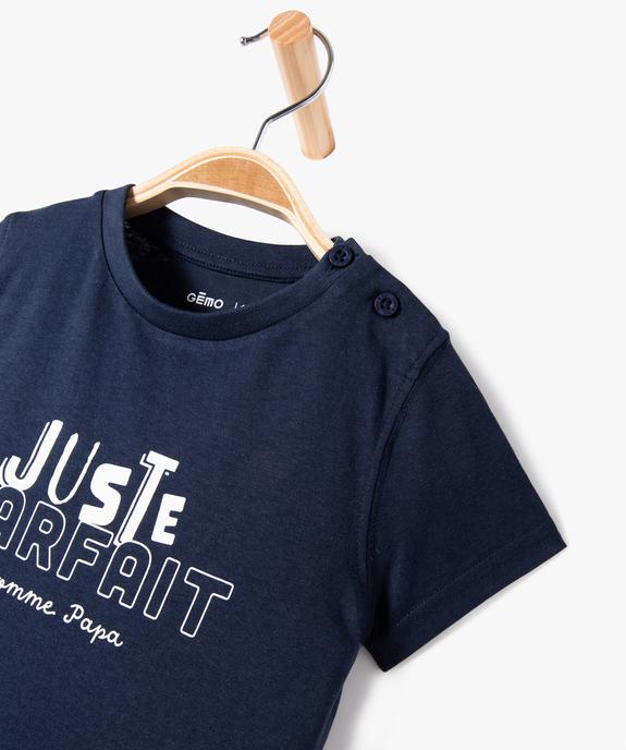Tee-shirt à manches courtes avec message bébé garçon vue2 - GEMO(BEBE DEBT) - GEMO