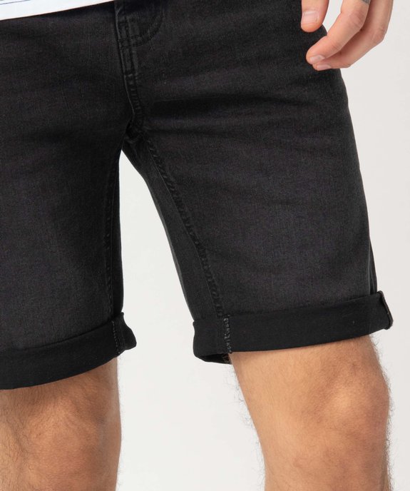 Bermuda homme en jean extensible délavé vue2 - GEMO 4G HOMME - GEMO