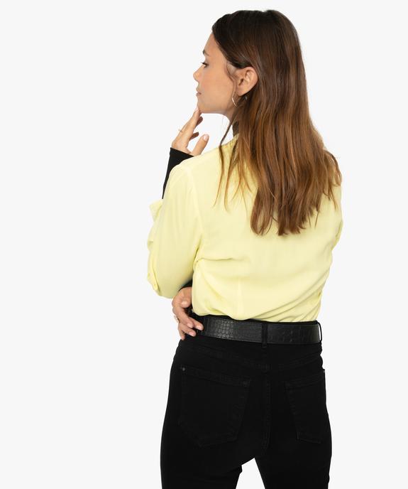 Chemise femme effet cache-coeur manches 3/4 vue3 - GEMO(FEMME PAP) - GEMO