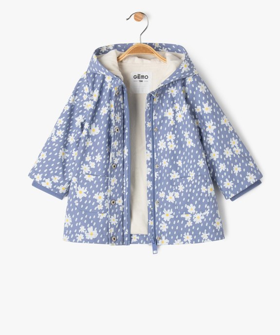 Manteau imperméable doublé à capuche bébé fille vue2 - GEMO(BEBE DEBT) - GEMO