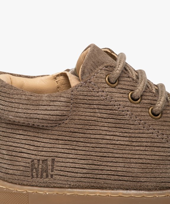 Chaussures premiers pas fille unies en cuir effet velours - NA! vue6 - NA! - GEMO