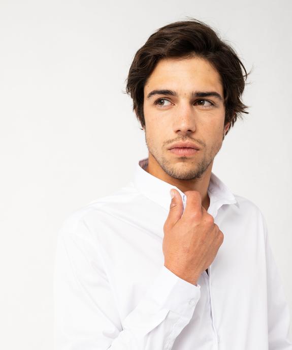 Chemise manches longues coupe droite en coton stretch homme vue2 - GEMO 4G HOMME - GEMO