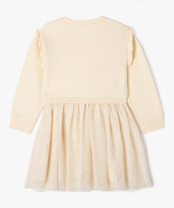 Robe sweat avec jupe en tulle fille vue3 - GEMO (ENFANT) - GEMO