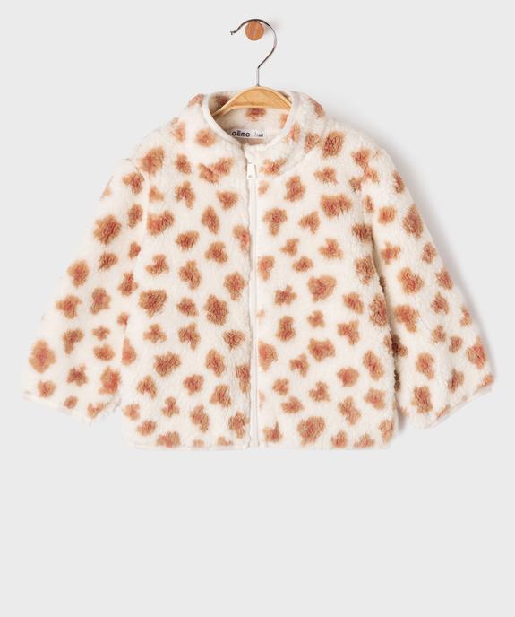 Sweat zippé en sherpa bébé fille vue2 - GEMO(BEBE DEBT) - GEMO