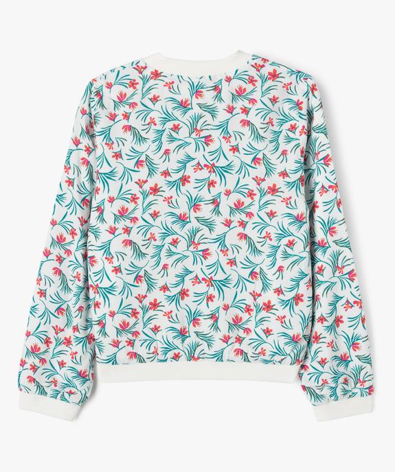 Veste zippée en viscose à motifs fleuris fille vue3 - GEMO 4G FILLE - GEMO