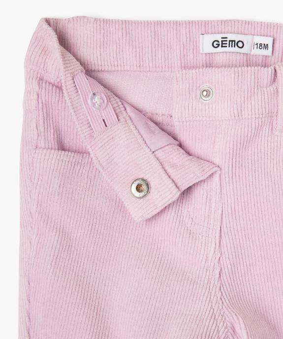 Pantalon en velours côtelé coupe flare bébé fille vue2 - GEMO(BEBE DEBT) - GEMO