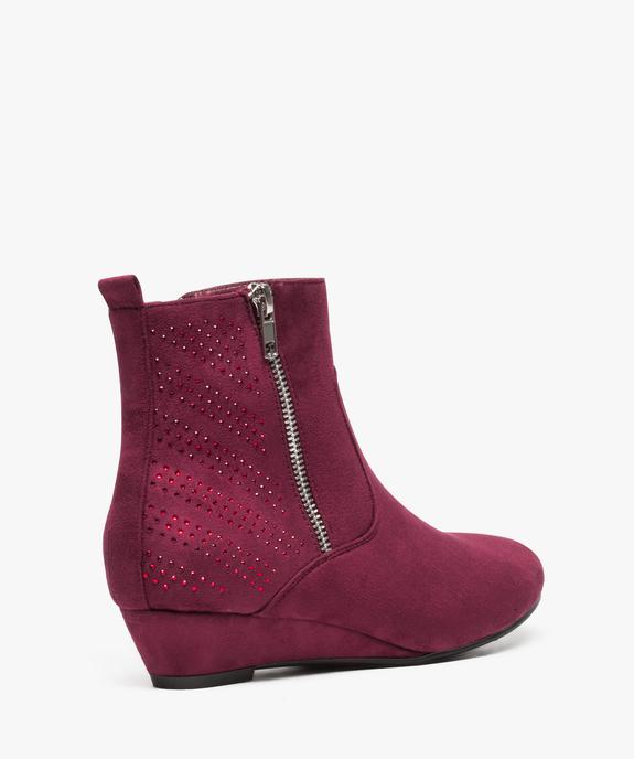 Bottines fille tige à paillettes et dessus velours vue4 - GEMO (ENFANT) - GEMO