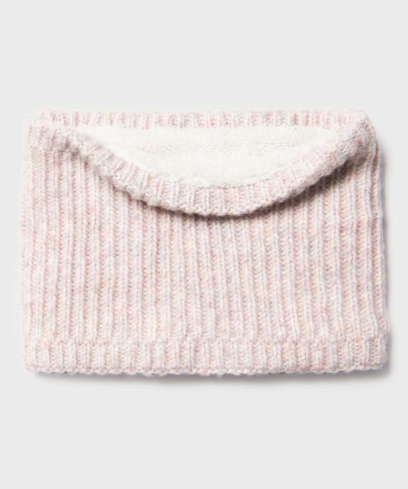 Echarpe tour de cou en maille doublé sherpa fille vue1 - GEMO (ENFANT) - GEMO