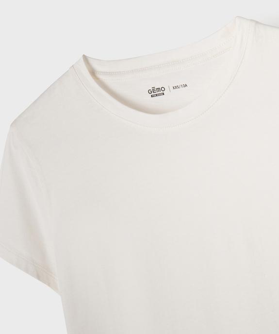 Tee-shirt manches courtes à col rond fille vue2 - GEMO 4G FILLE - GEMO