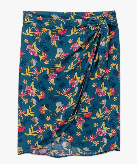 Jupe femme grande taille portefeuille à motifs fleuris vue4 - GEMO (G TAILLE) - GEMO