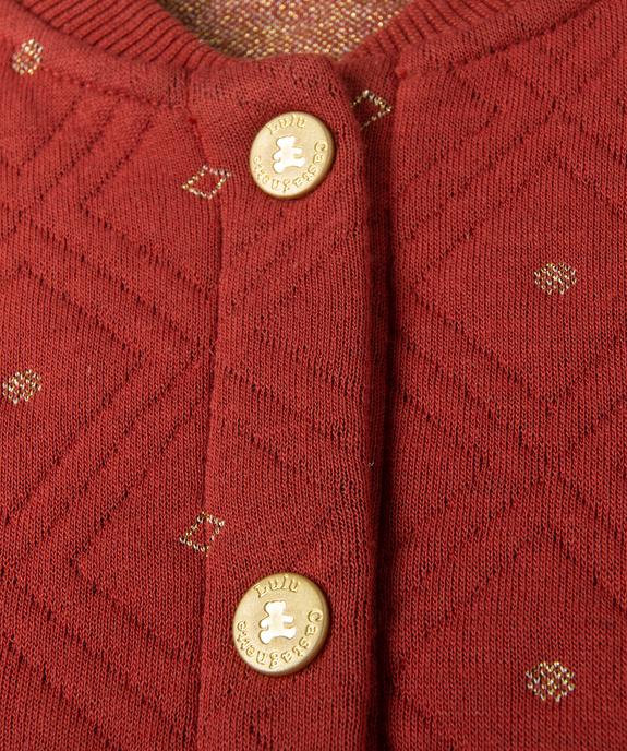 Veste fille à matelassage géométrique et détails dorés - LuluCastagnette vue3 - LULUCASTAGNETTE - GEMO