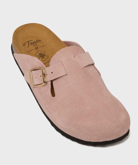 Sabots en cuir suédé avec semelle intérieure anatomique femme vue5 - TANEO GEMO FOR GOOD - GEMO